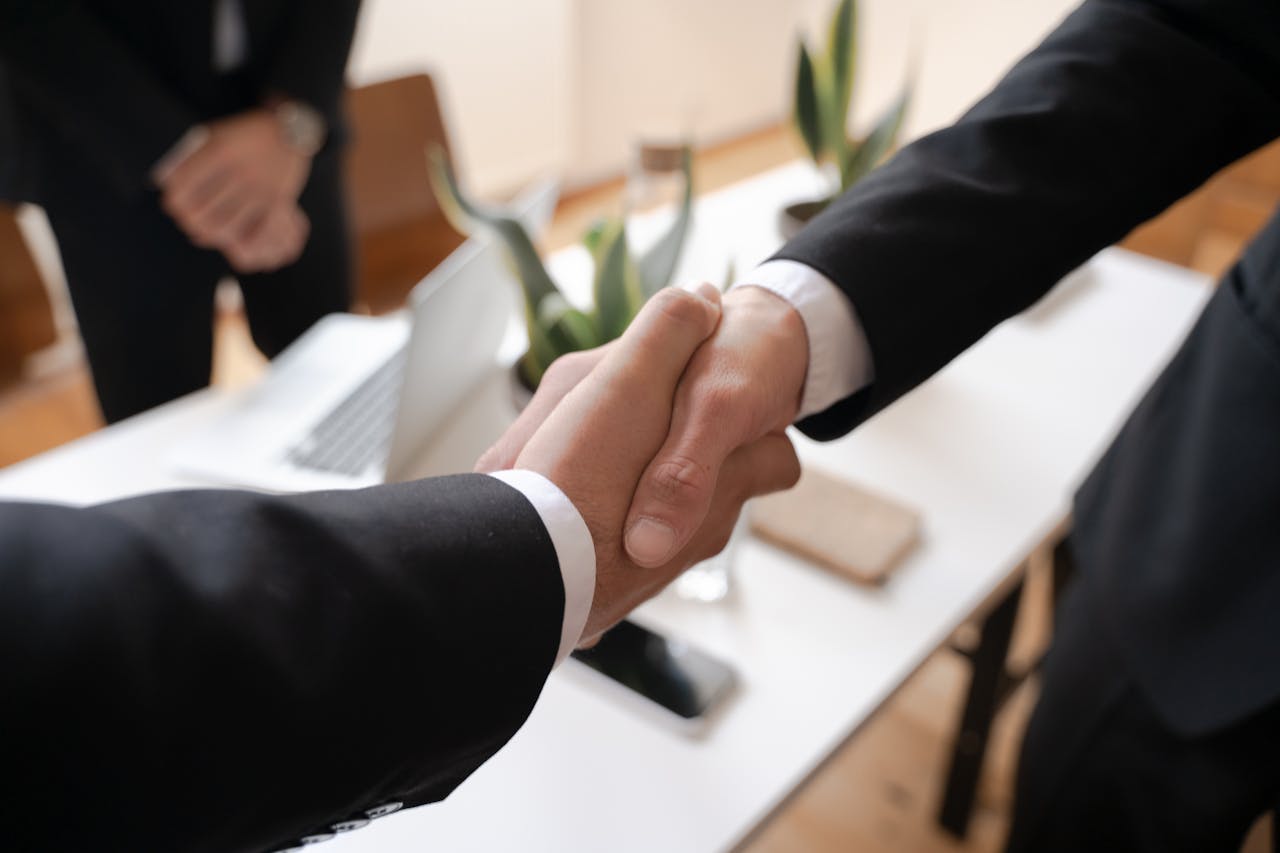Strategic partners handshake